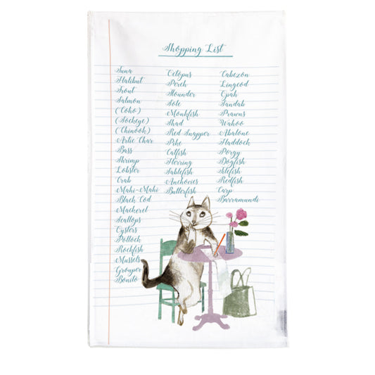 Fish Shopping List Tea Towel-0