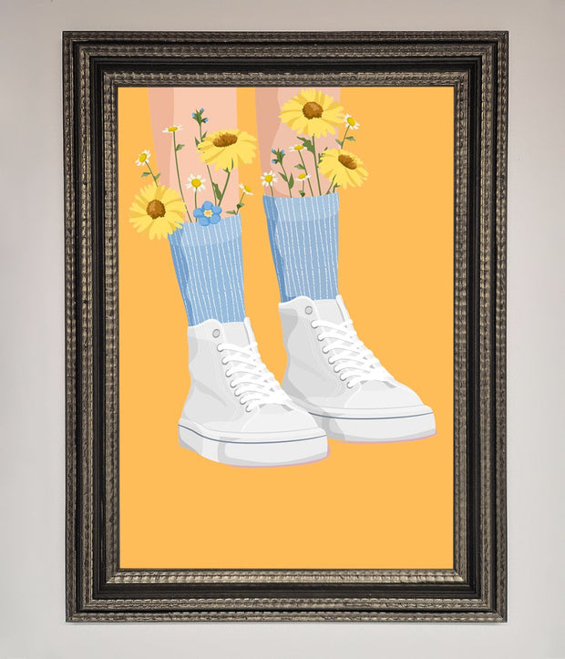 Flowers In Socks Framed Poster-13