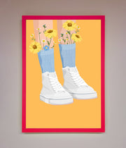 Flowers In Socks Framed Poster-0