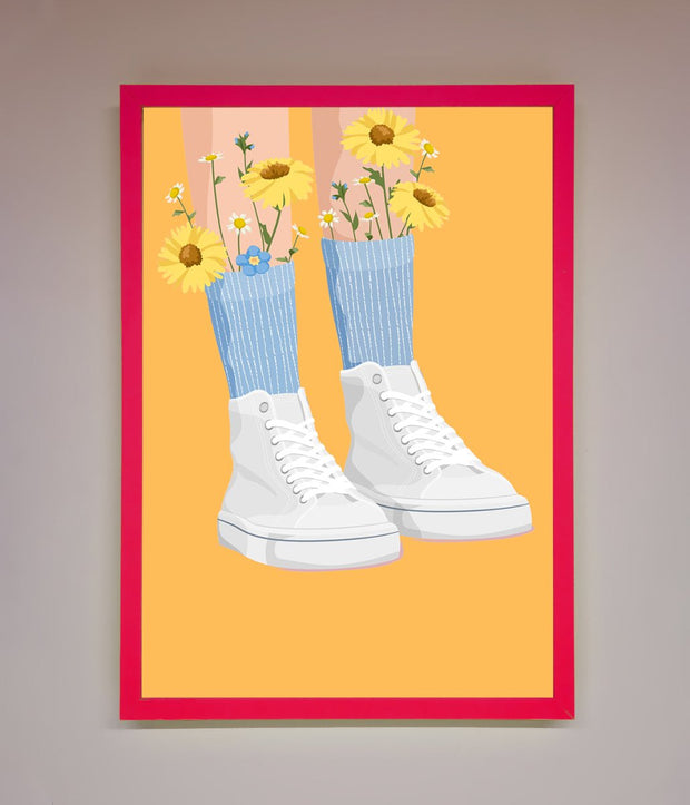 Flowers In Socks Framed Poster-0