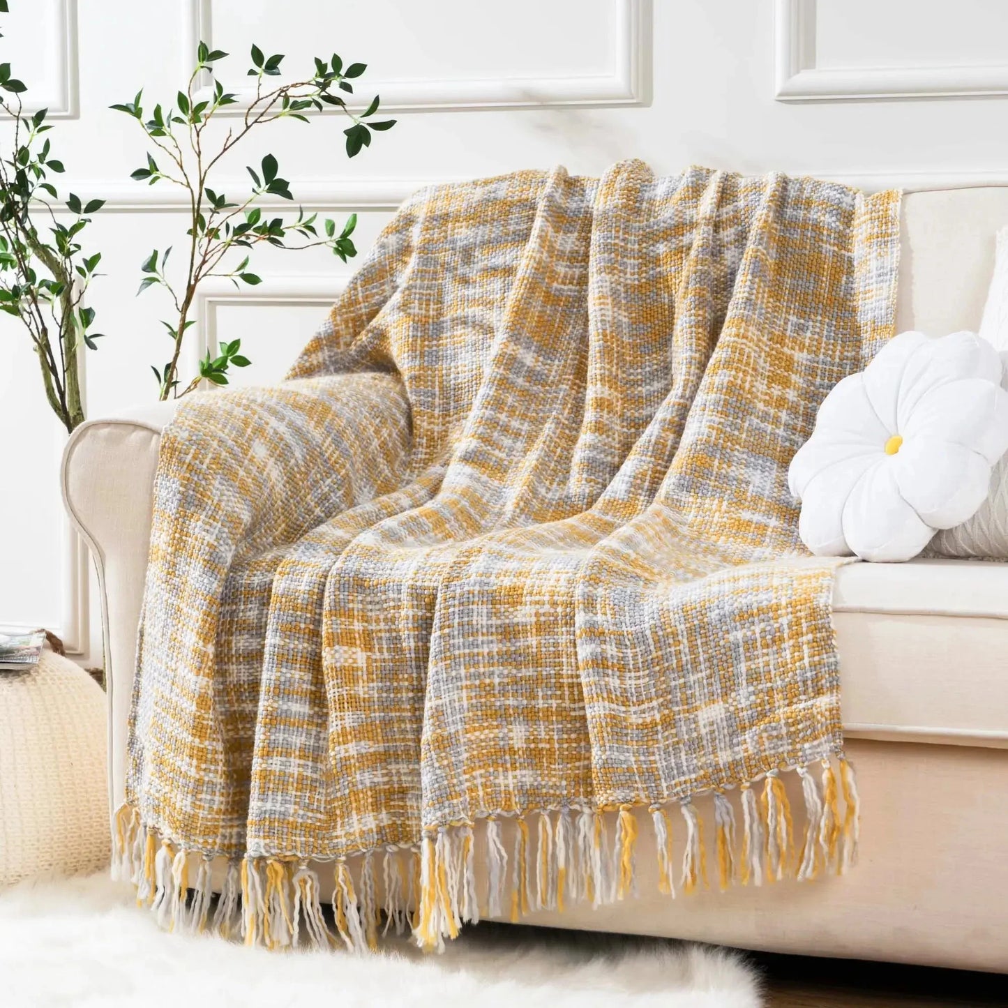 Golden Glow Knit Blanket-0