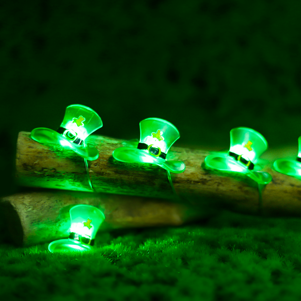 St Patrick's Day Hat Decorations Lights,8 Modes-3