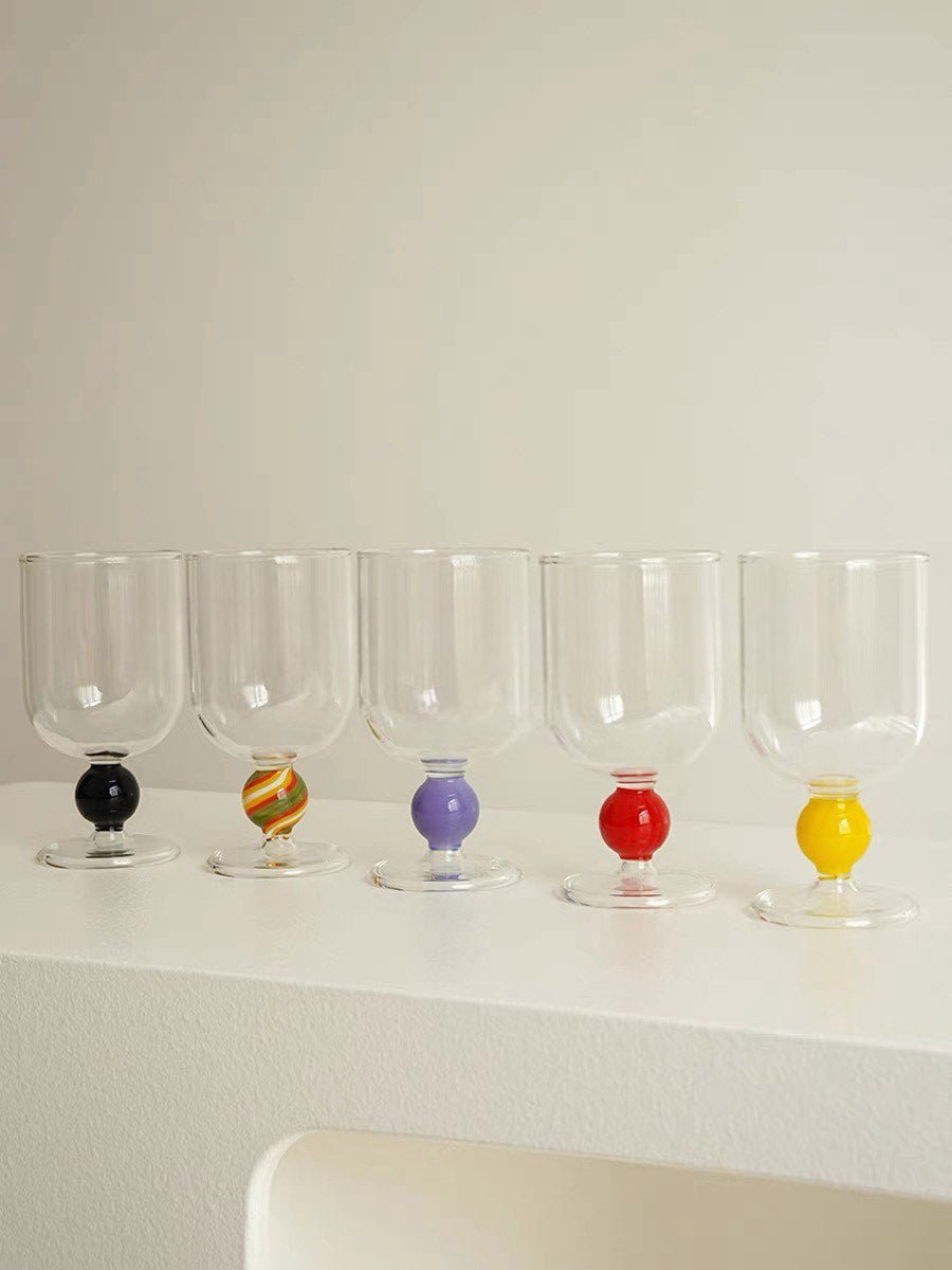 Gumballs Wine Glass - Eclectic Whimsical Coloured Cocktail Glasses-2