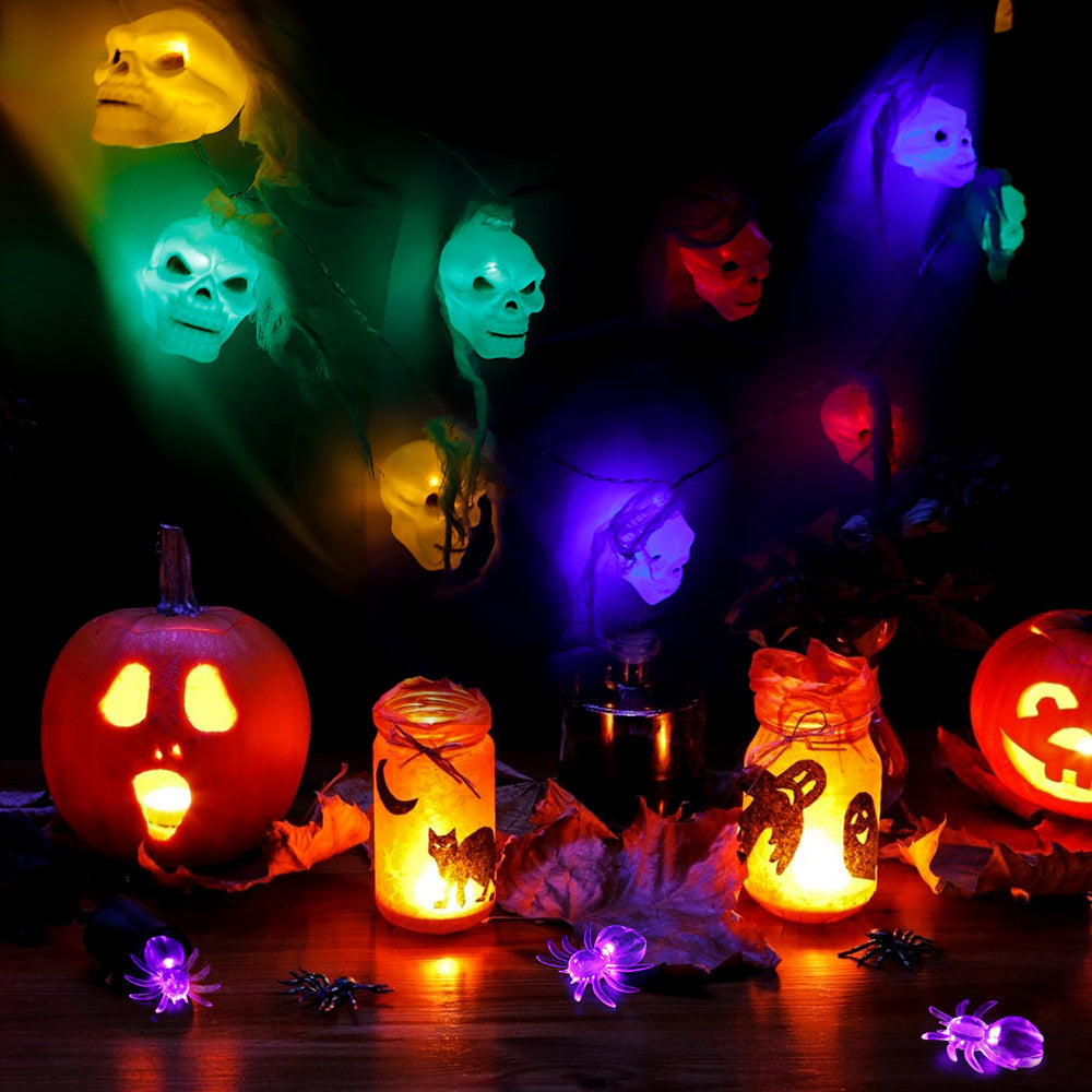 Battery Powered Halloween Ghost Skull Lights-1