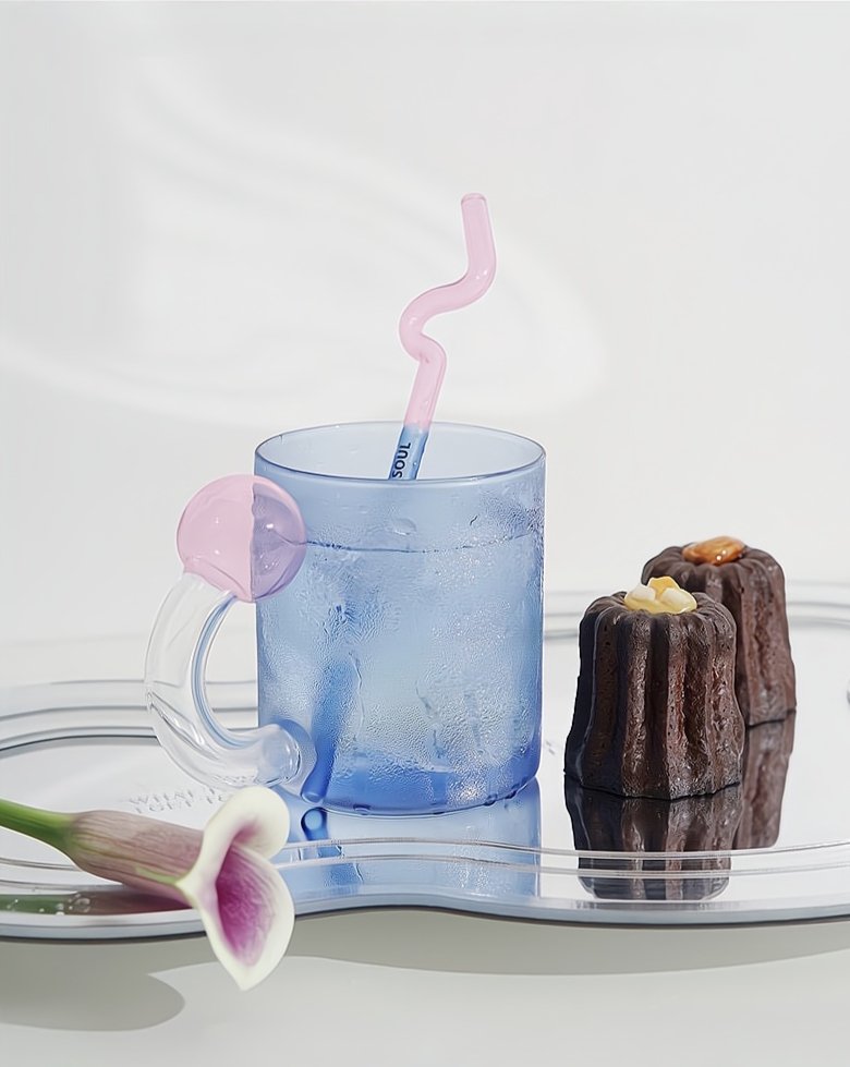 Hand Blown Lollipop Mugs - Whimsical Eclectic Dopamine Drinking Glasses for Coffee, Tea & Juice-7