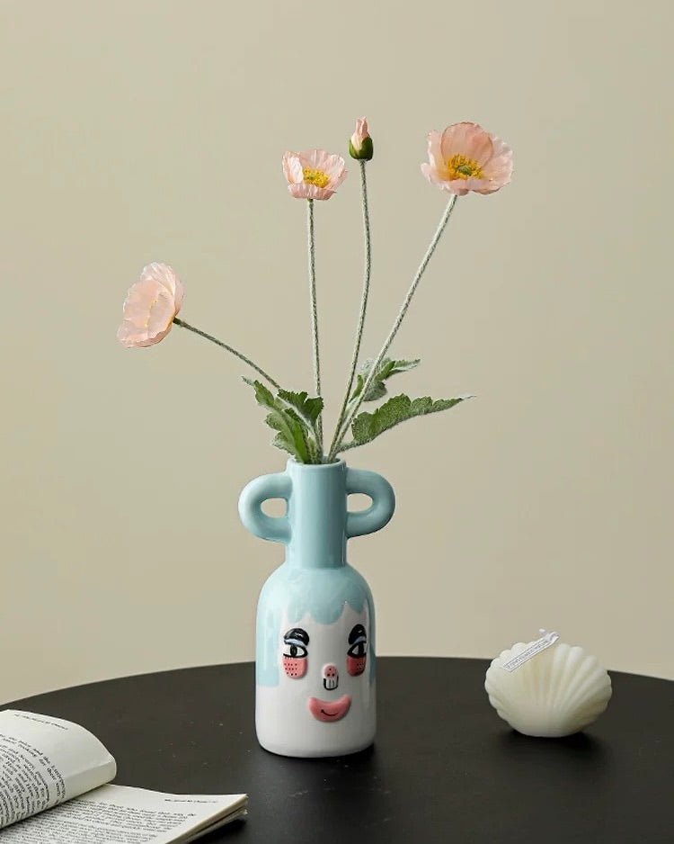 Hand-painted Whimsical Quirky Cute Dual-handle Vases-4