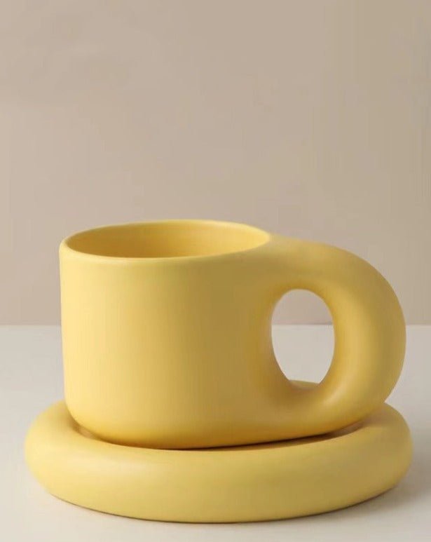 Handcrafted Bauhaus Ceramic Chubby Mugs-7