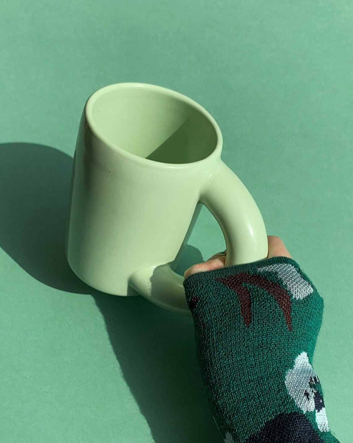 Handcrafted Ceramic Chubby Mugs with Big Twisted Handle - Unique Stylish Tea & Coffee Cups-2