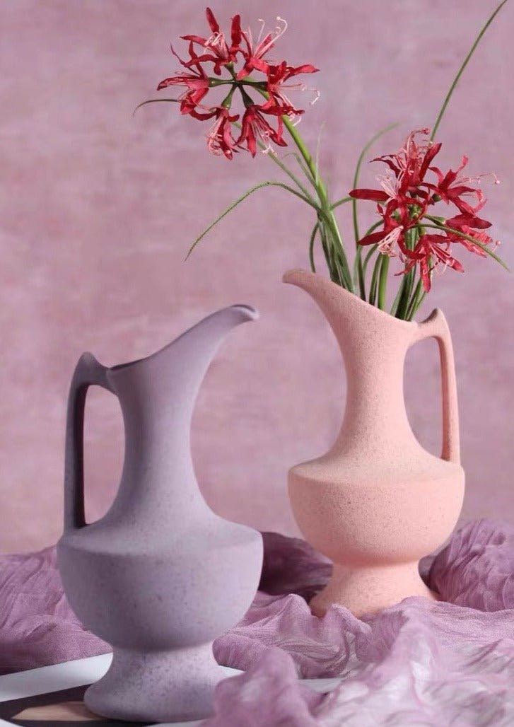 Handmade Medieval Style Ceramic Decorative Flower Vase with Matte Finish-0