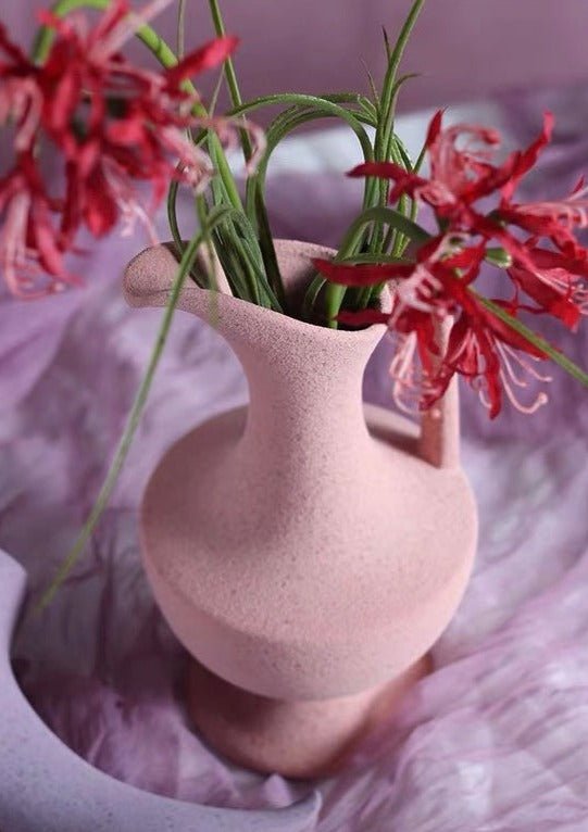 Handmade Medieval Style Ceramic Decorative Flower Vase with Matte Finish-4