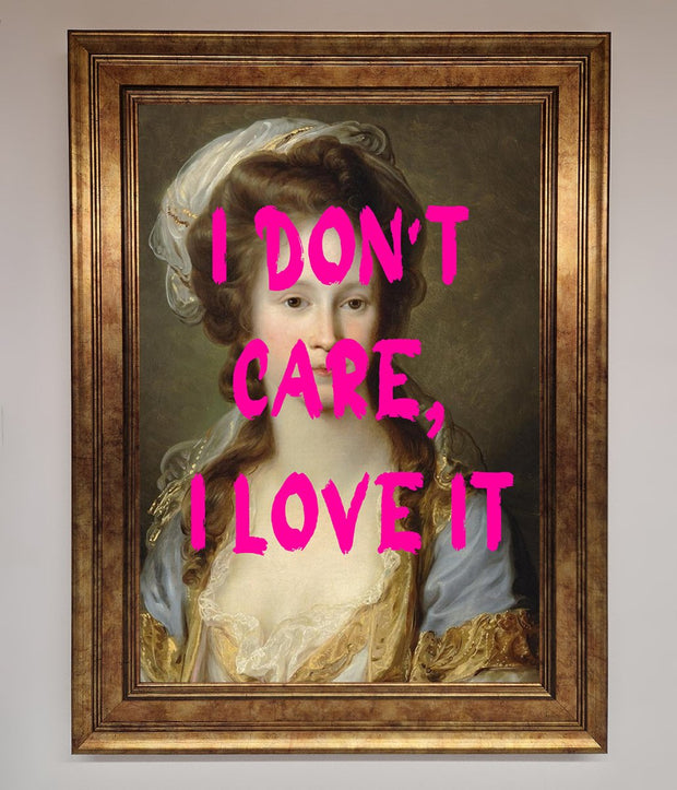 I Dont Care I Love It Framed Print-13