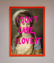 I Dont Care I Love It Framed Print-7