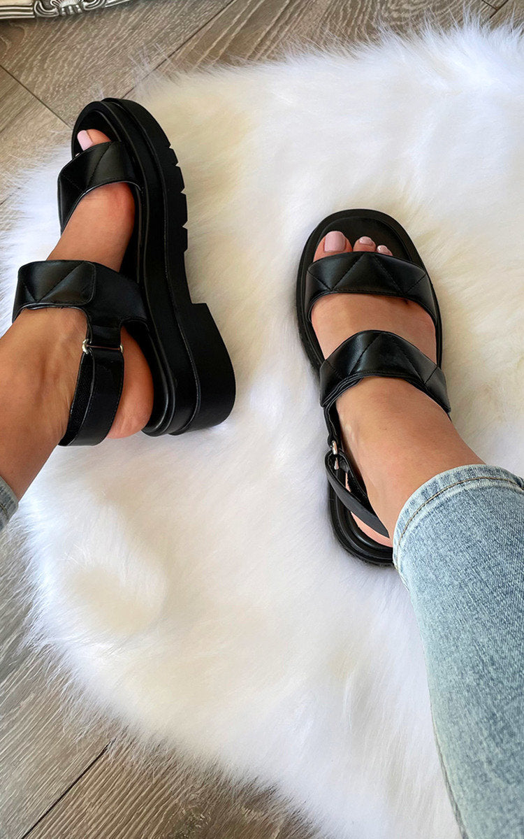 Velcro Strap Chunky Sandals-0