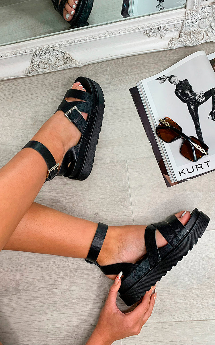 Leather Chunky Platform Sandals-2