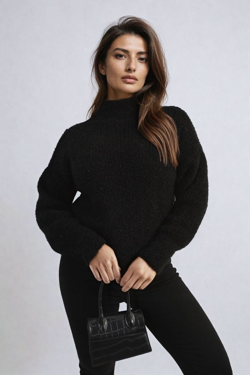 Buttons Long Sleeves Chunky Knit Top-7