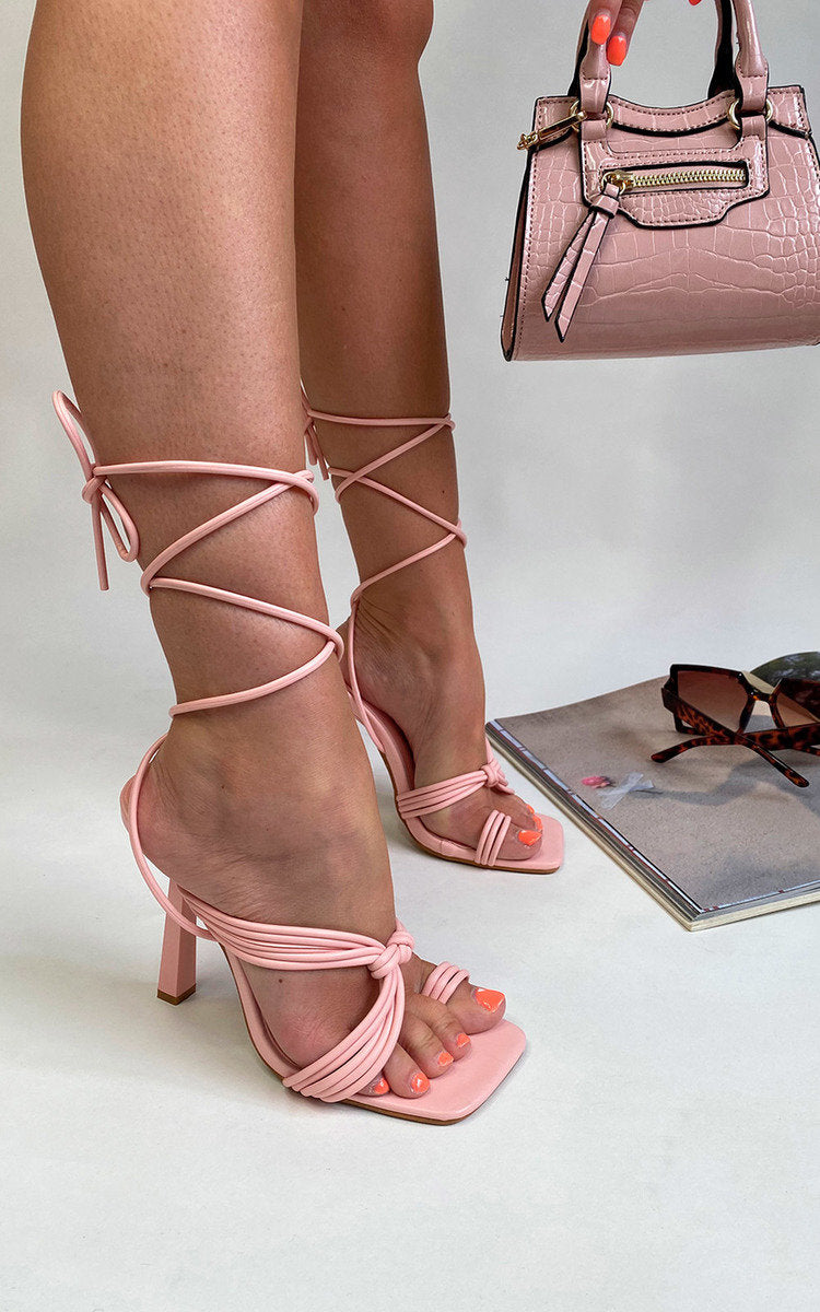 Strappy Lace Up Heels-0