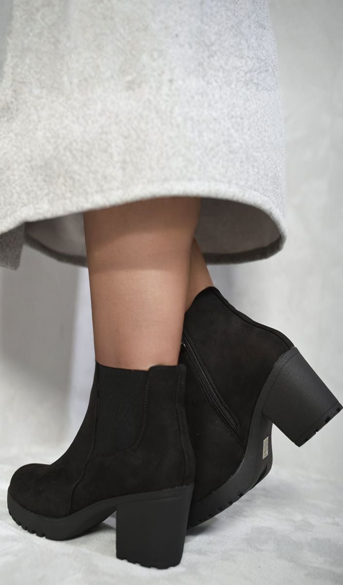 Block Chunky Heel Ankle Boots-1