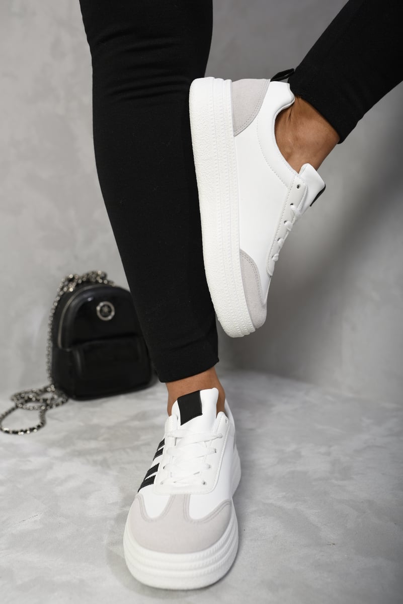 Striped Lace Up Trainers-2