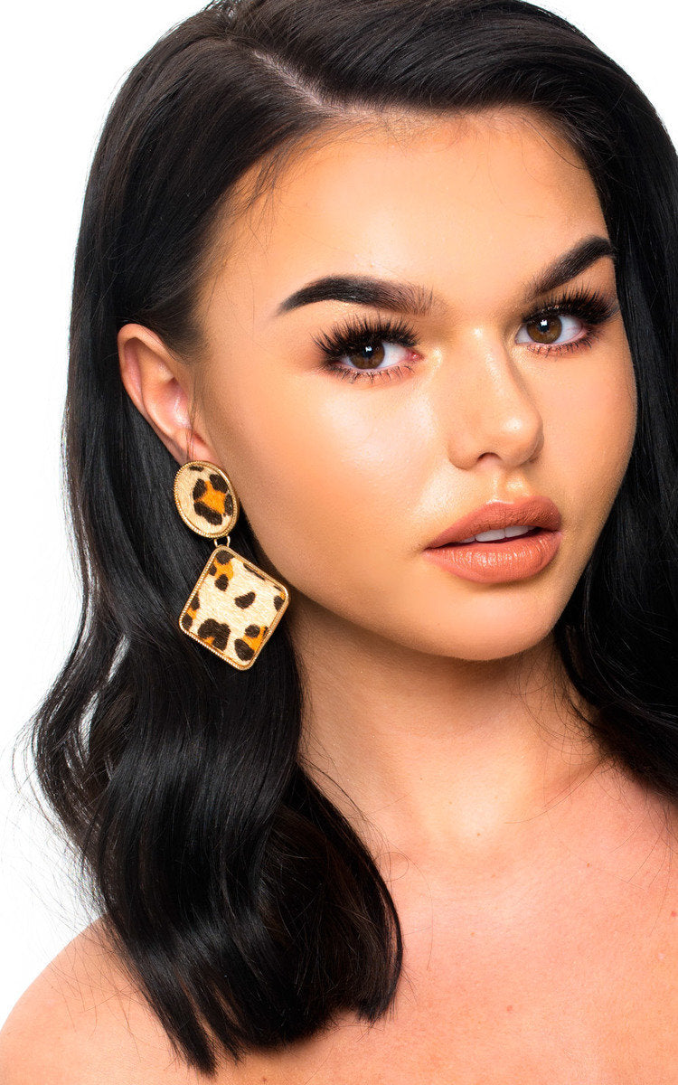 Leopard Print Drop Earrings-0