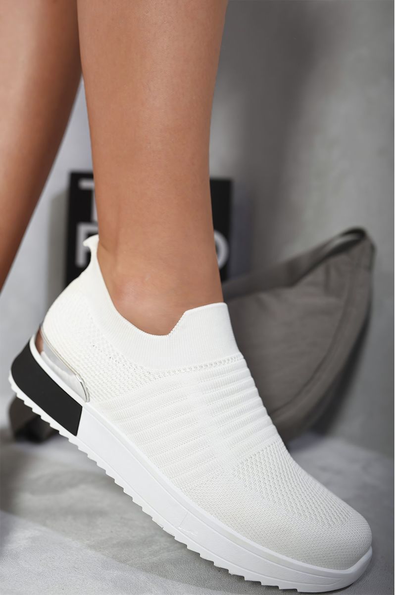 Slip On Sock Wedge Trainers-1