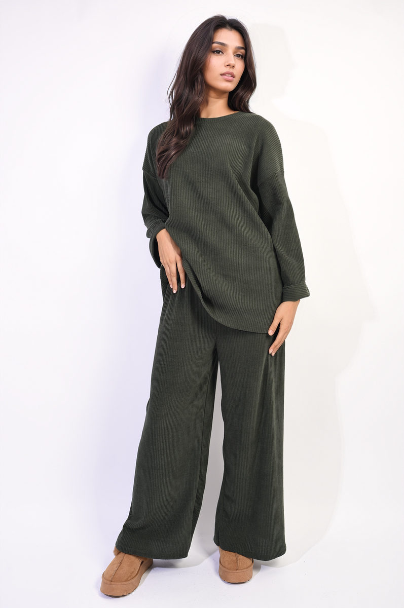 Metallic Long Sleeve Top and Wide Leg Trouser Co-ord-4