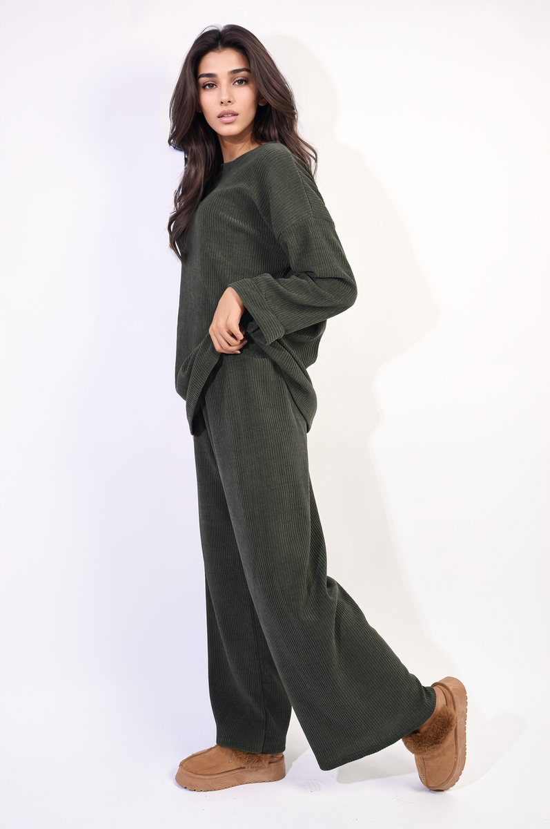 Metallic Long Sleeve Top and Wide Leg Trouser Co-ord-2