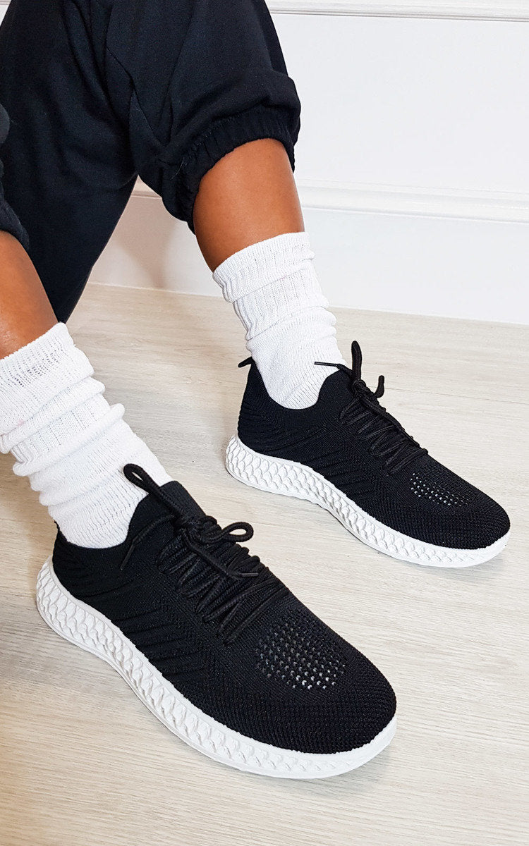 Lace Up Mesh Sock Trainers-0