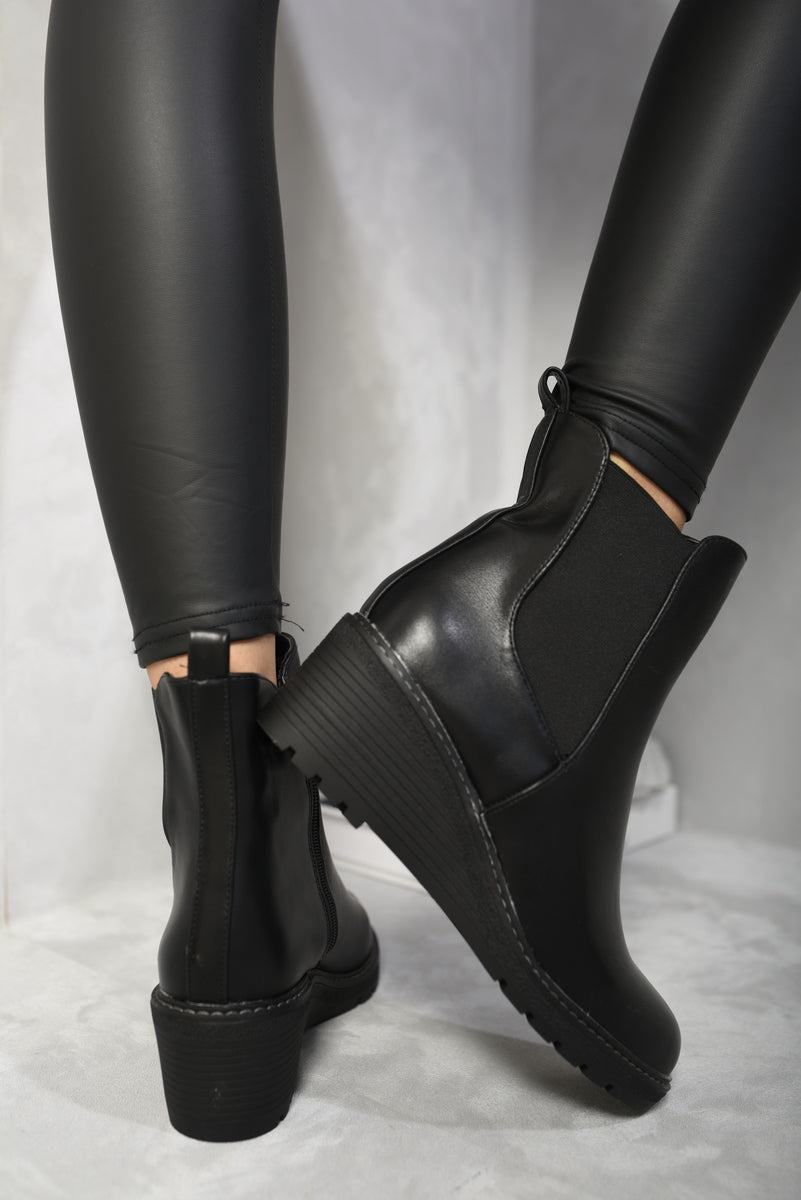 Low Wedge Ankle Boots-1