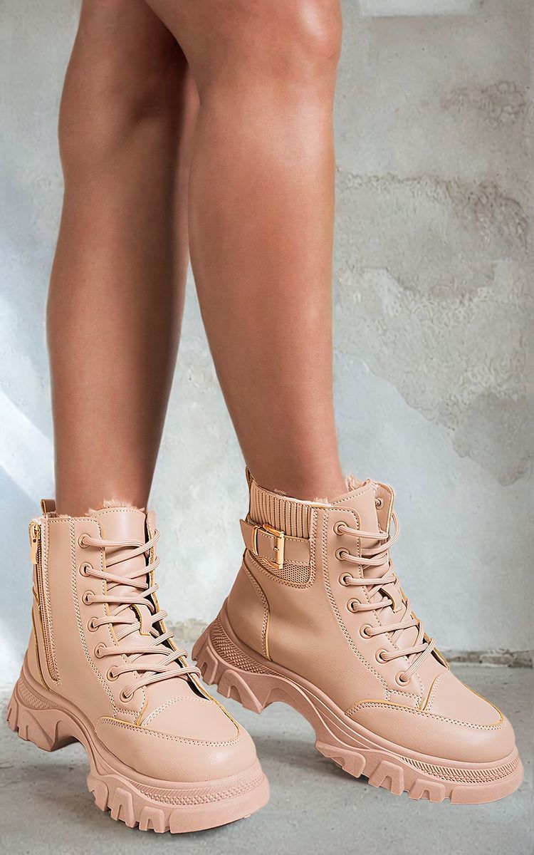 Chunky Lace Up Platform Ankle Boots-3