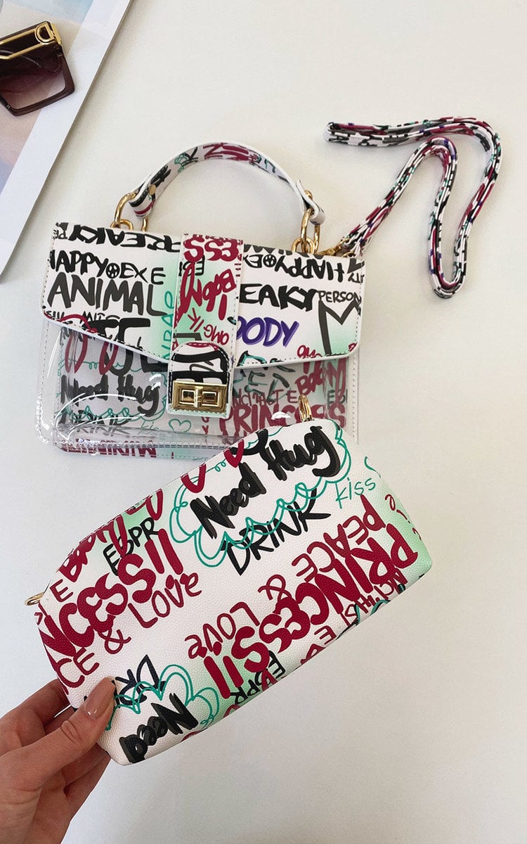 Graffiti Print Handbag-1