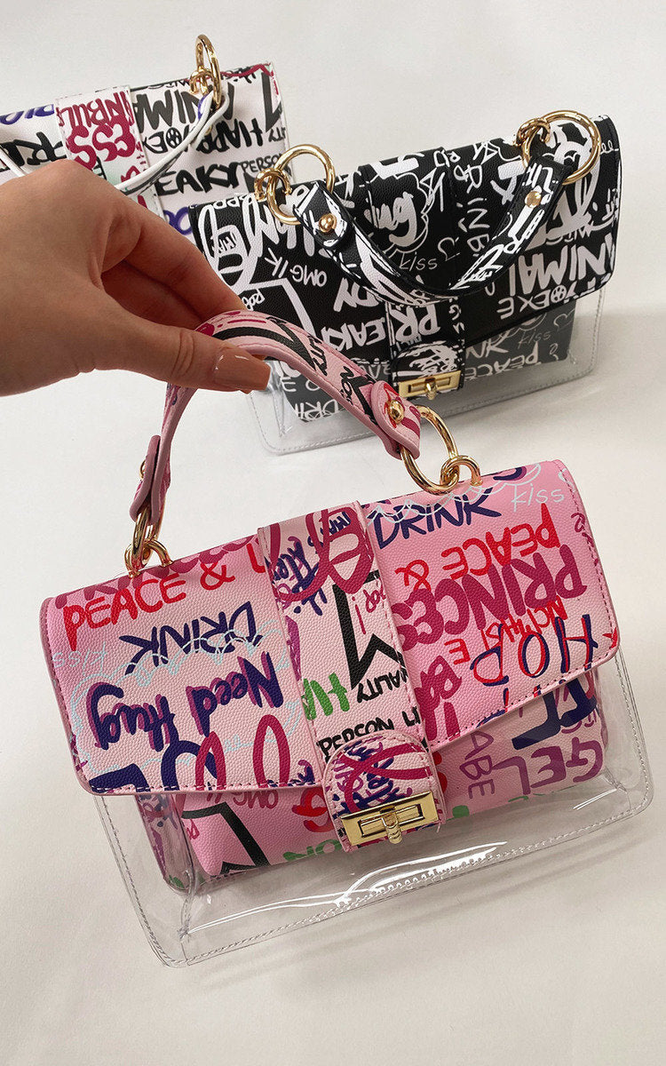 Graffiti Print Handbag-3