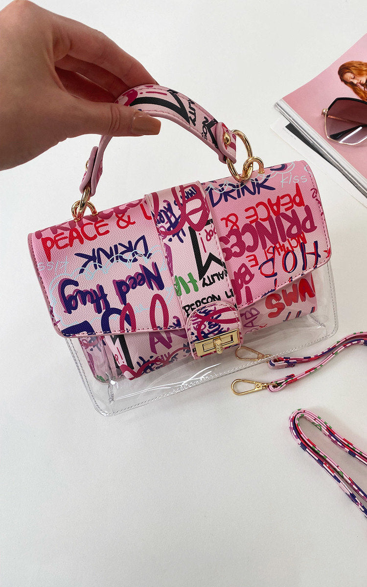 Graffiti Print Handbag-2