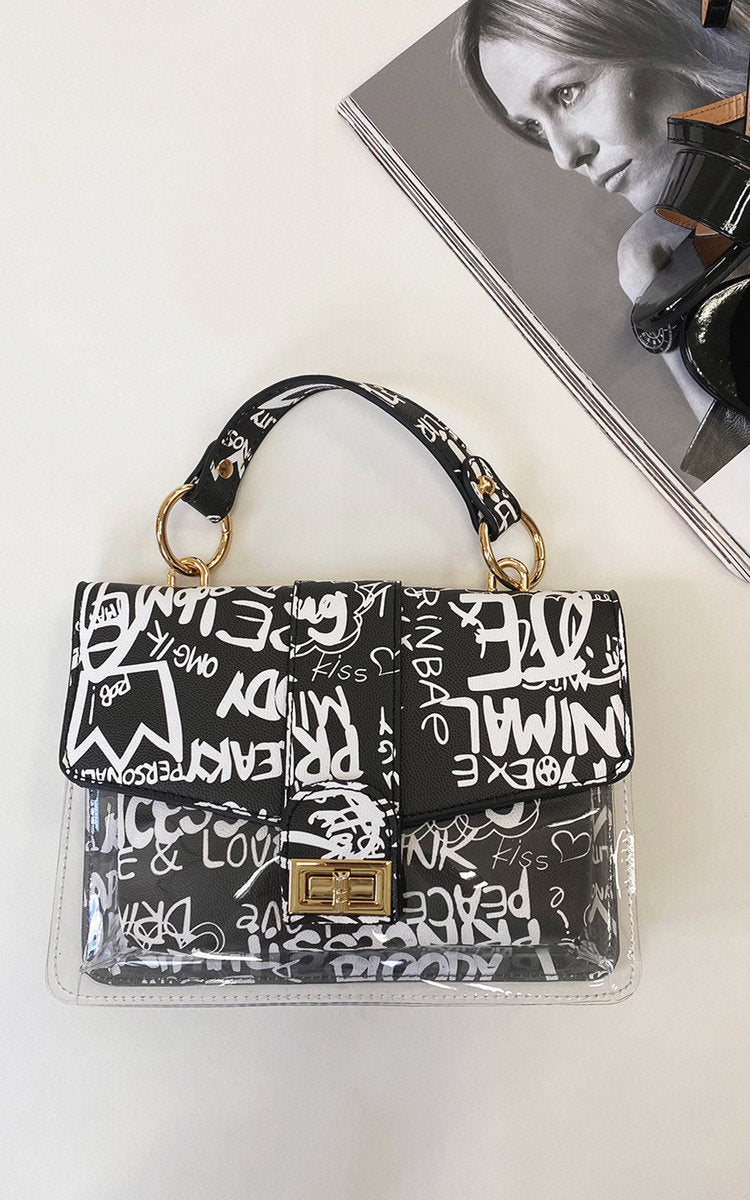 Graffiti Print Handbag-0