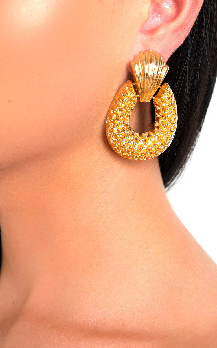 Pineapple Statement Drop Earrings-1