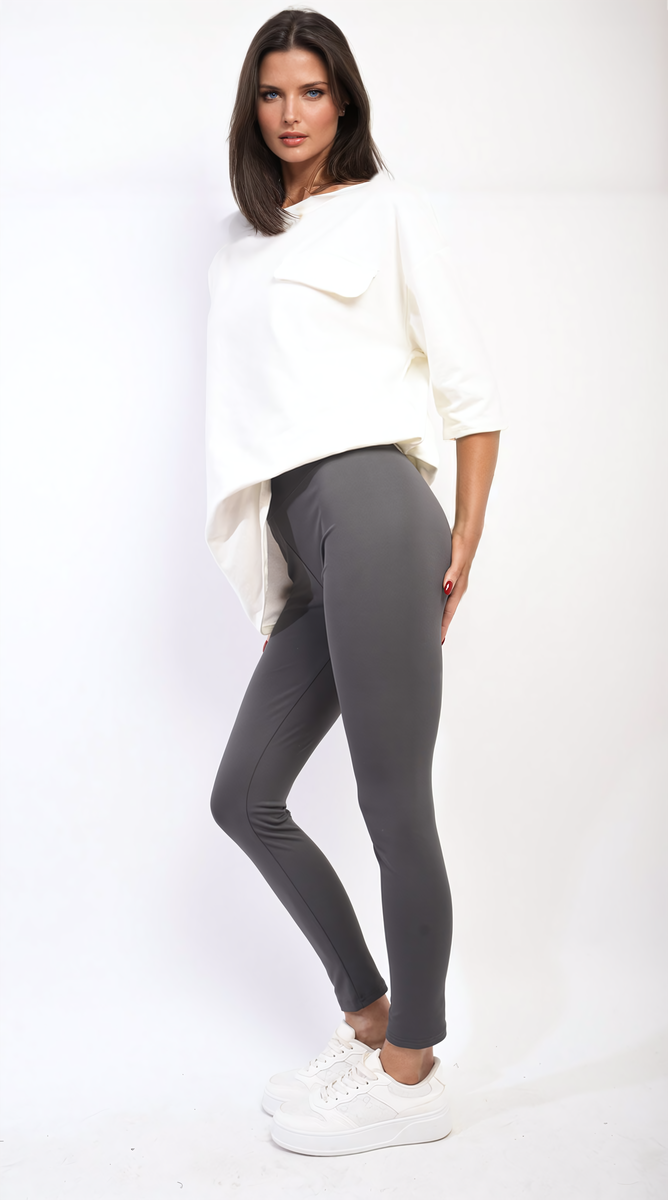 Stretchy Wide Waistband Second Skin Leggings-2