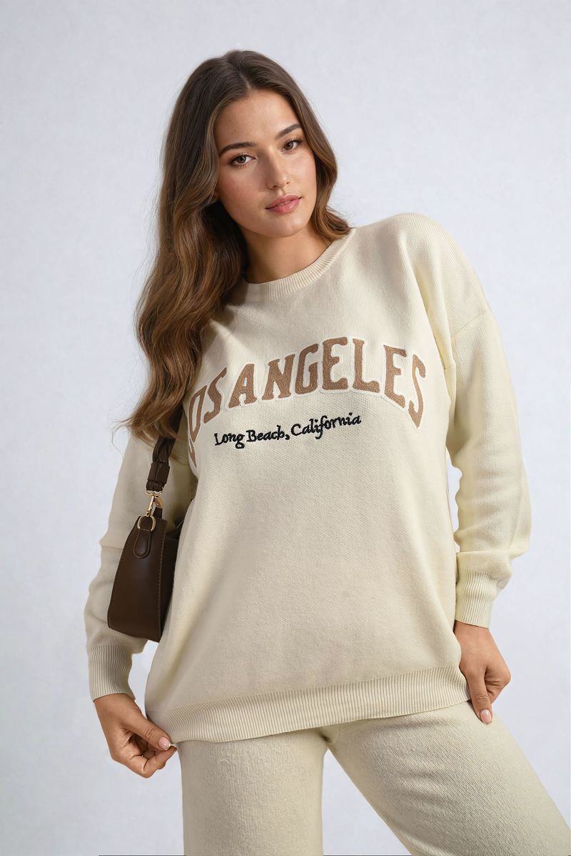 Los Angeles Graphic Long Sleeve Knitted Jumper-6