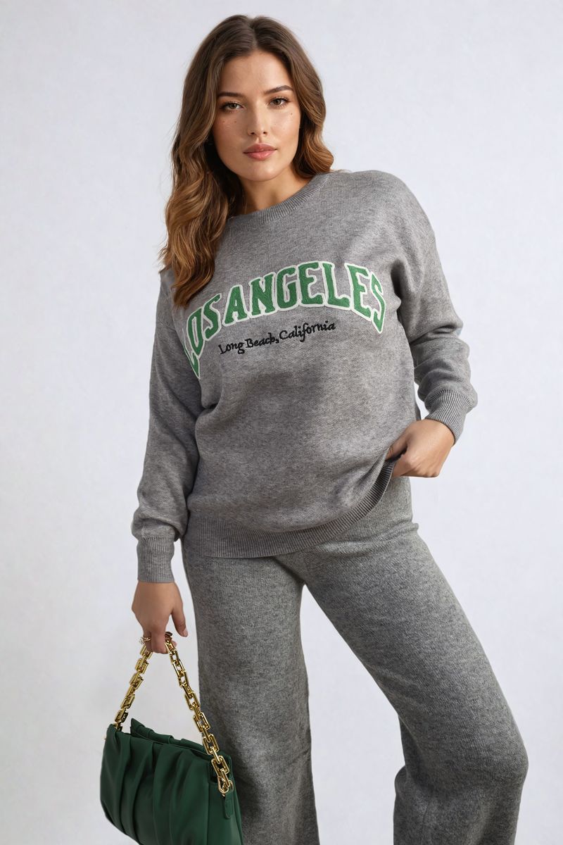 Los Angeles Graphic Long Sleeve Knitted Jumper-4