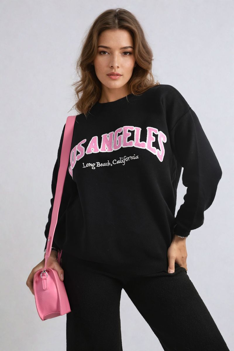 Los Angeles Graphic Long Sleeve Knitted Jumper-0