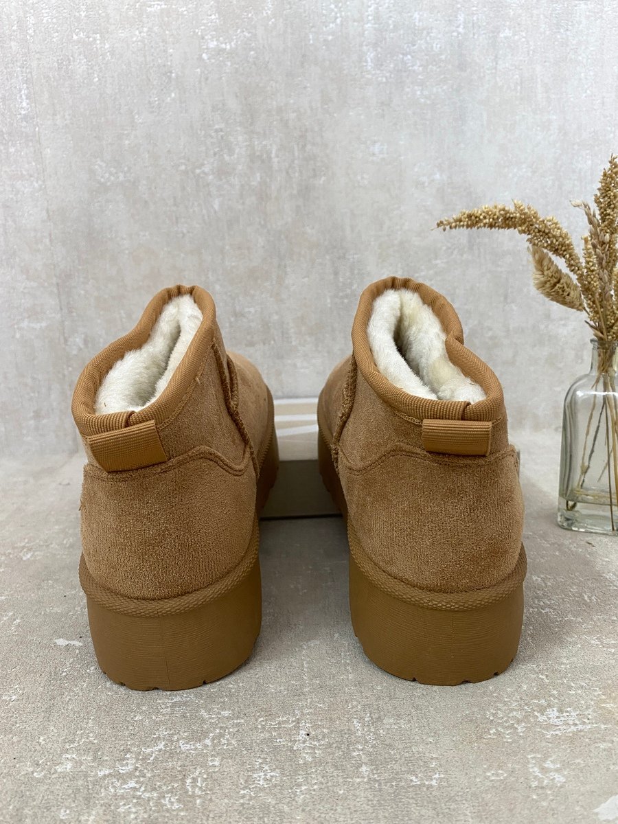 Faux Fur Lined Ankle Platform Kids Mini Boots-2