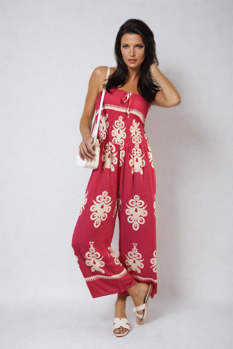 Printed Strapless Jumpsuit-4