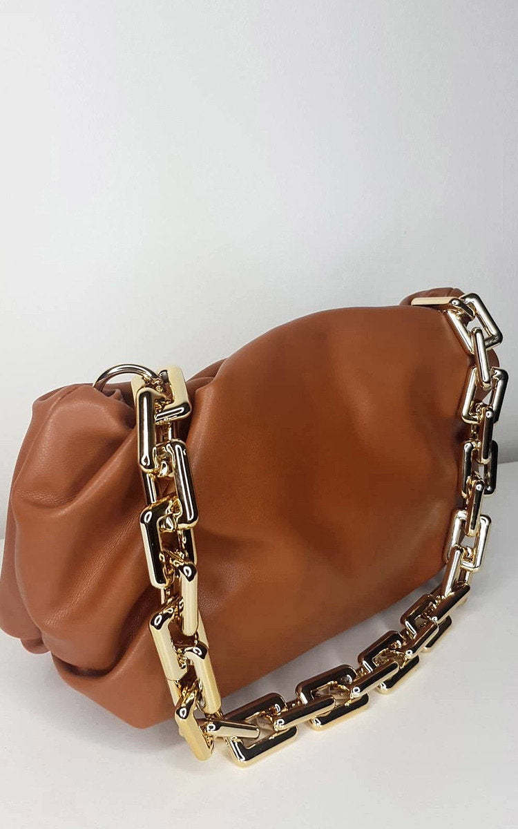 Faux Leather Chain Detail Bag-3