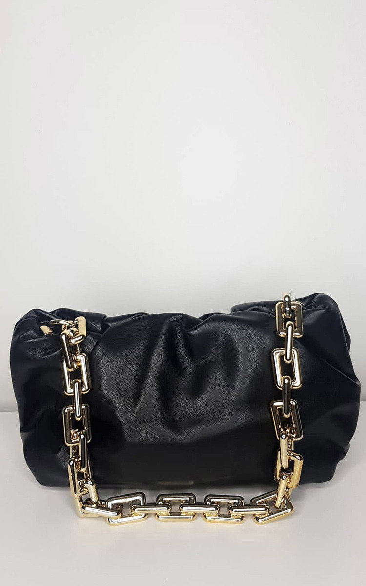 Faux Leather Chain Detail Bag-1