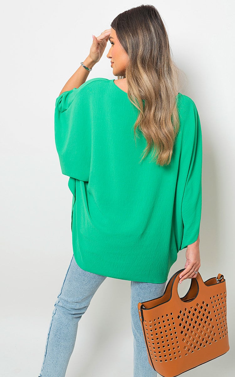 Oversized Batwing Sleeve Casual Tops-11