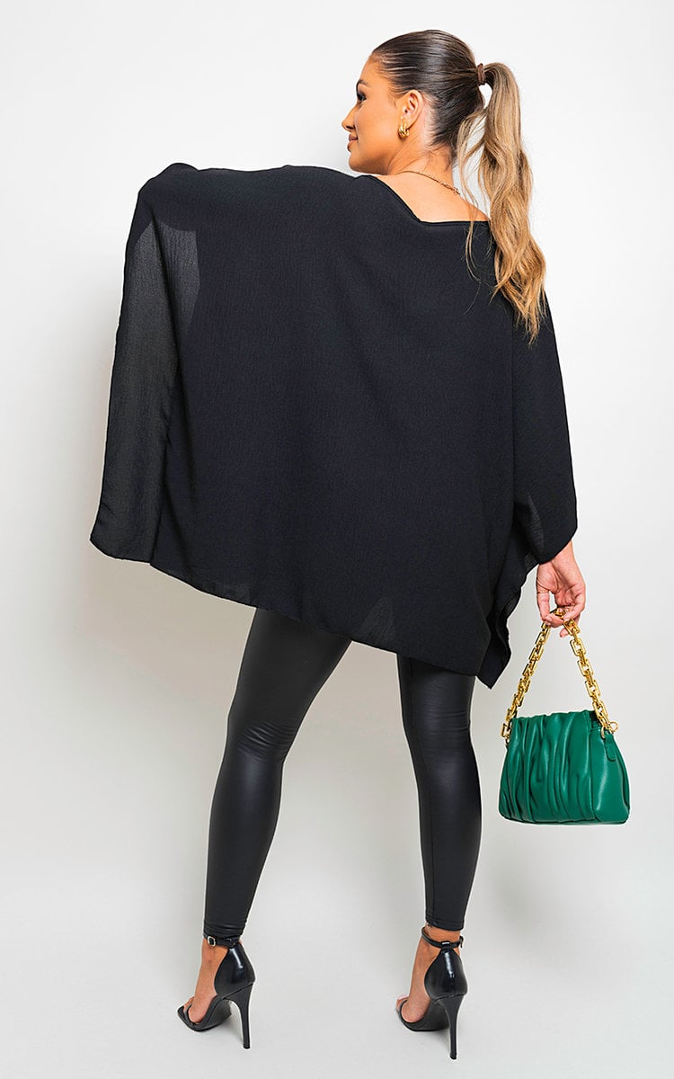 Oversized Batwing Sleeve Casual Tops-2