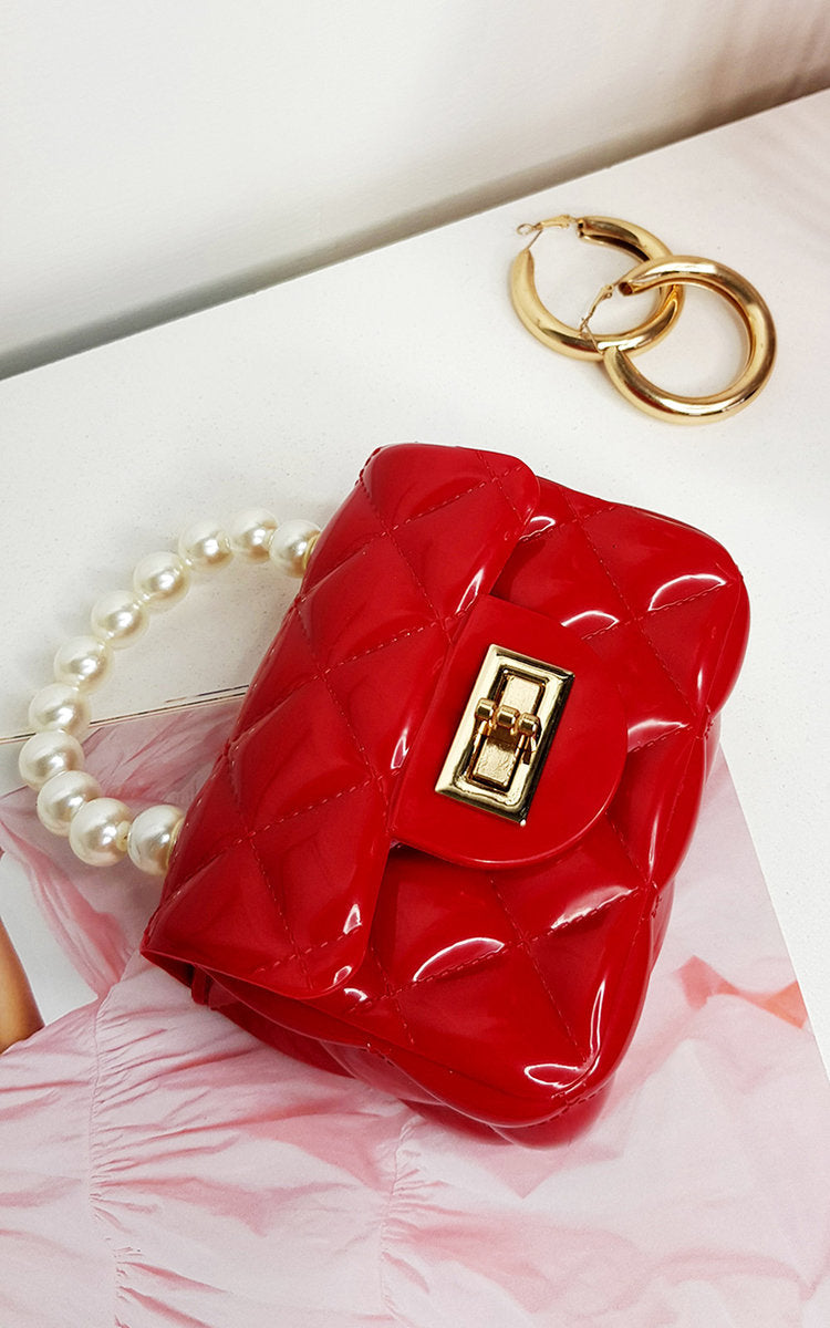 Fold Over bag with Pearl Handle-1