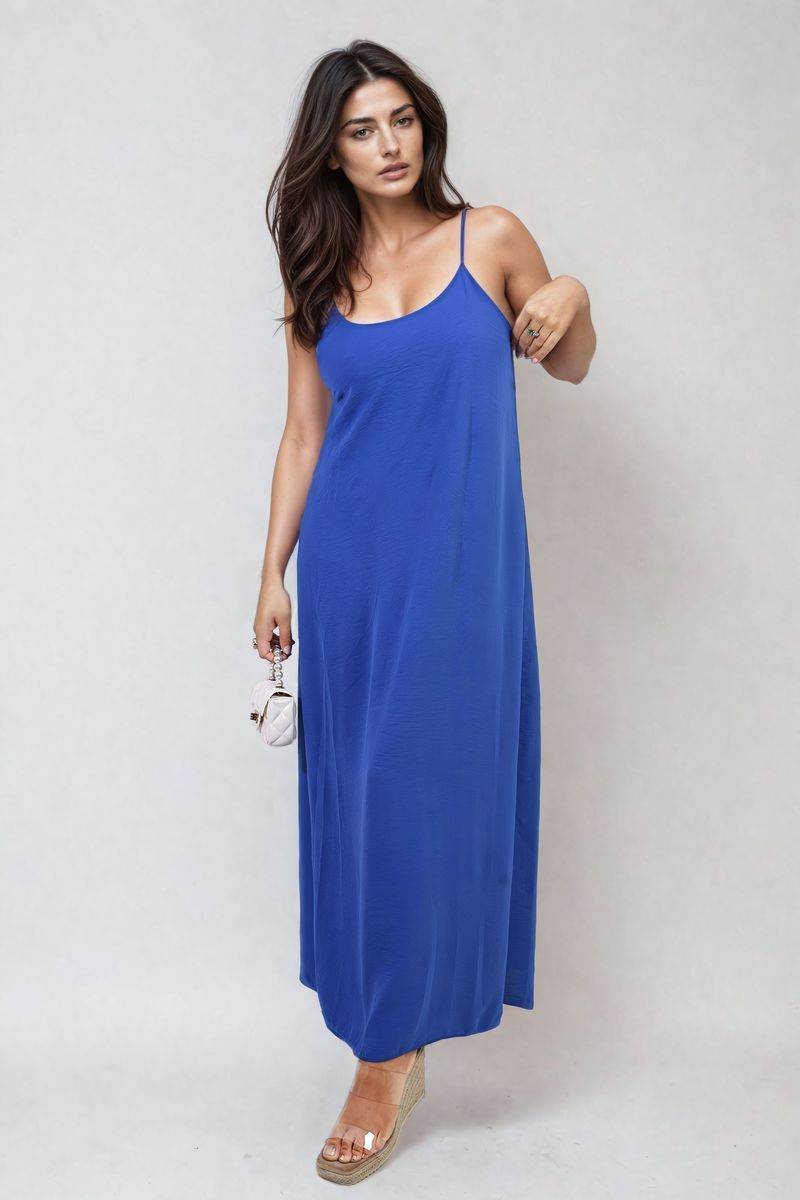 Spaghetti Strap Side Slit Maxi Dress-13