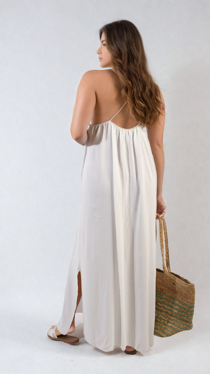 Spaghetti Strap Side Slit Maxi Dress-1