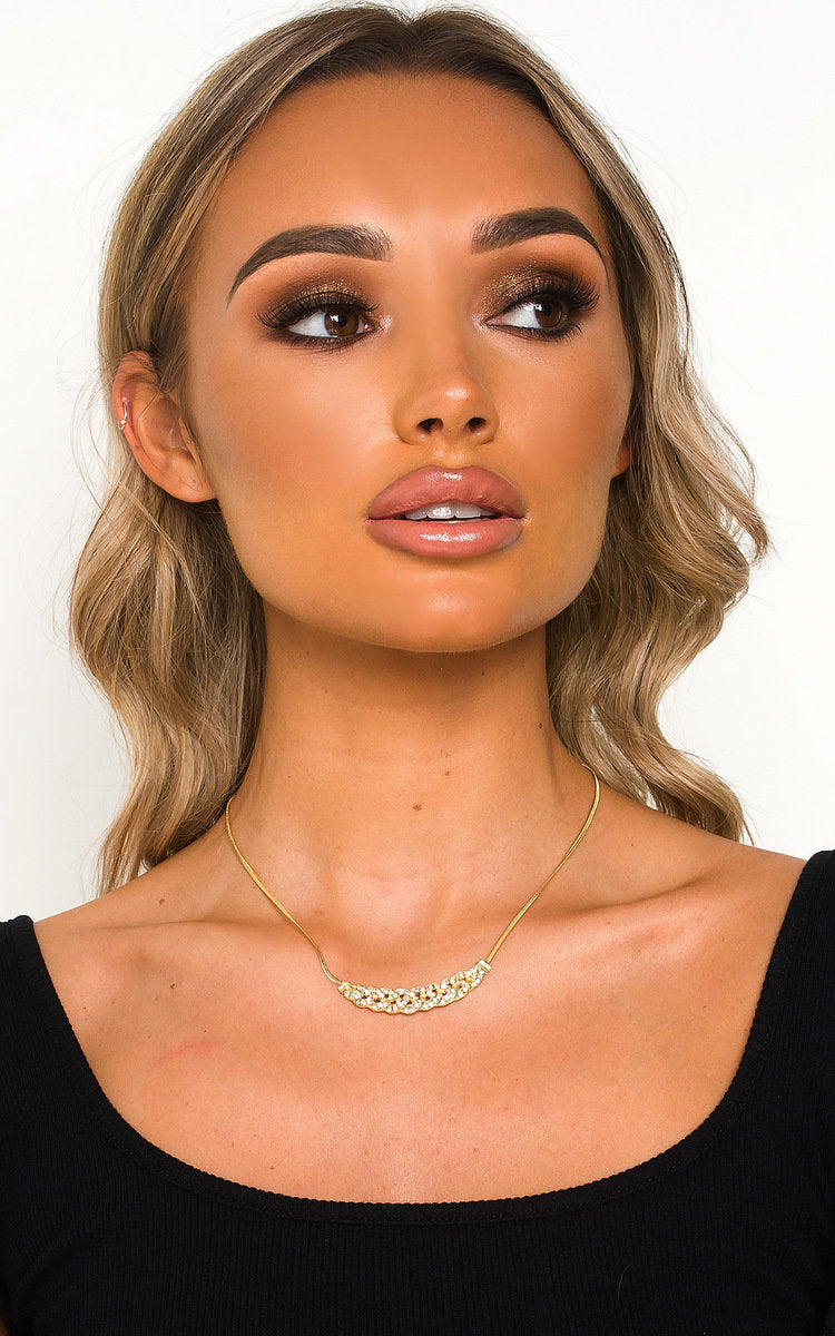 Thin Diamante Choker Necklace-0