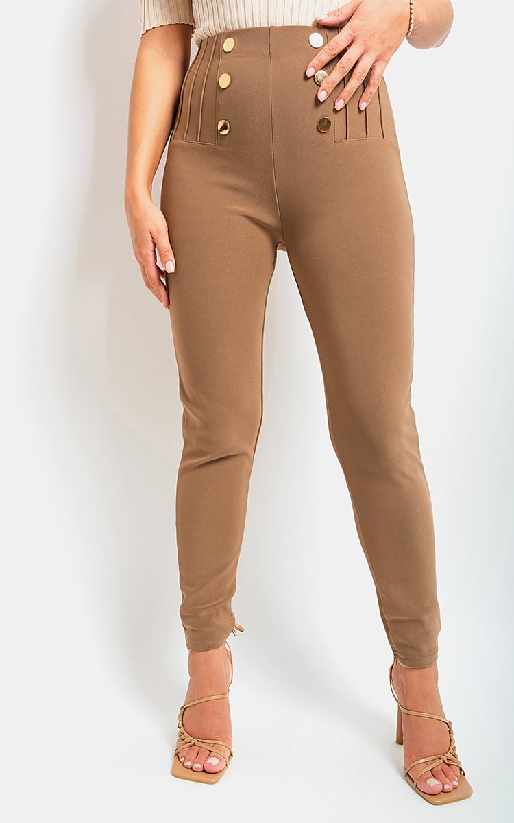 High Waisted Drawstring Trouser with Pockets-7