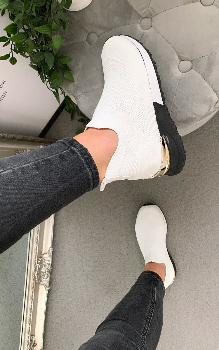 Slip On Sock Wedge Trainers-5